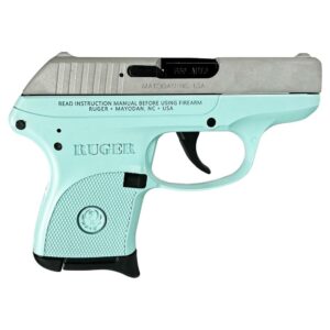Blue Ruger pistol side view