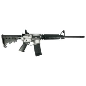 AR-15 style rifle on white background.