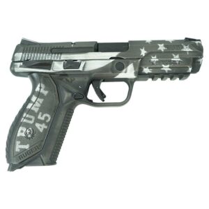 Ruger handgun with custom patriotic design.