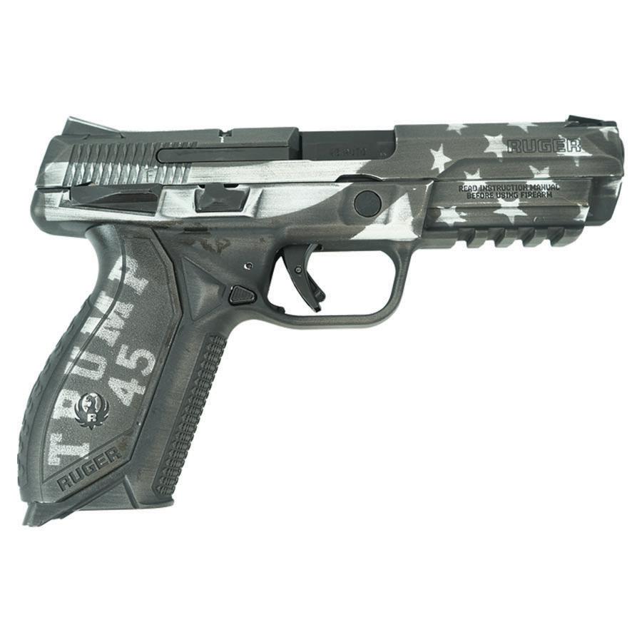 Ruger handgun with custom patriotic design.