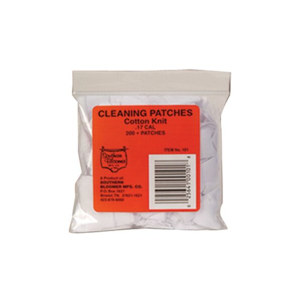 Cotton knit cleaning patches, .17 cal, 200 count.