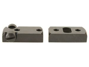 Two black metal mounting bases for firearms