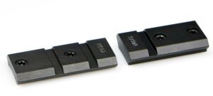 Two black metal blocks with screws
