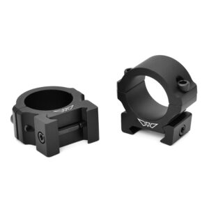 Black aluminum scope mounting rings