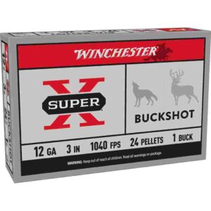Winchester Super X buckshot ammunition box.