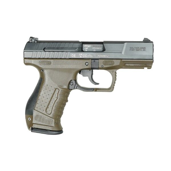 Handgun with black and tan coloring