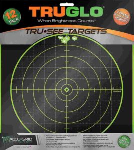 TRUGLO shooting targets package with grid design.
