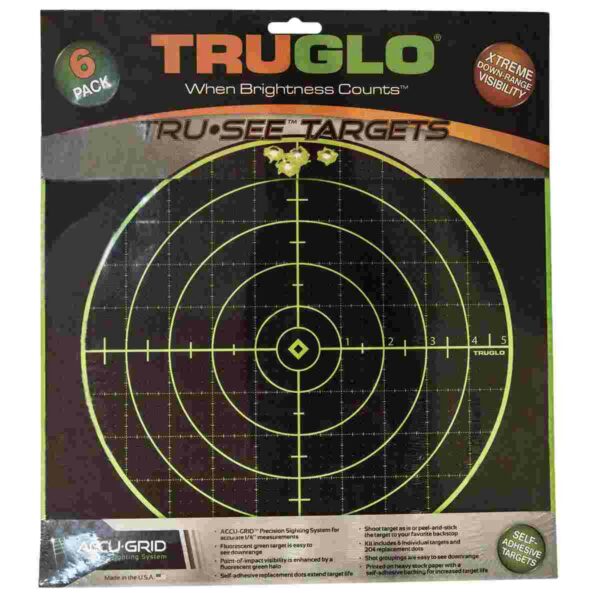 TRUGLO Tru-See adhesive target pack with multiple targets.