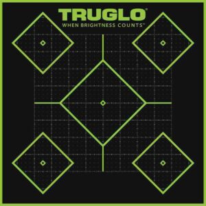 TRUGLO target with green diamond patterns.