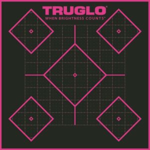 TRUGLO pink target grid for shooting practice.