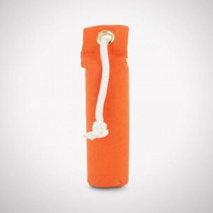 Orange fabric weight bag with rope handle