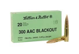 Sellier-Bellot Subsonic Rifle Ammunition .300 Blackout 200 gr FMJ 1060 fps 20/ct