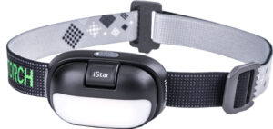 Black and gray adjustable LED headlamp