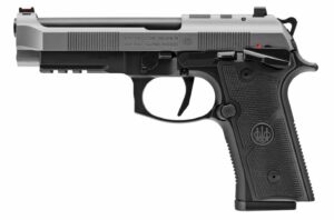 Black and gray handgun side view