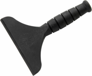 Black rubber scraper tool with handle