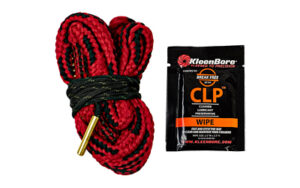 Gun cleaning rope and CLP wipe package