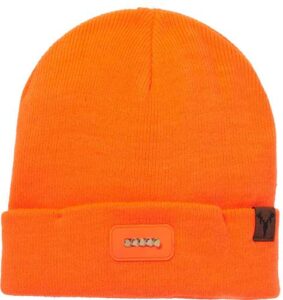 Bright orange beanie with LED lights