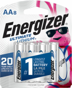 Energizer Ultimate Lithium AA batteries, long-lasting power