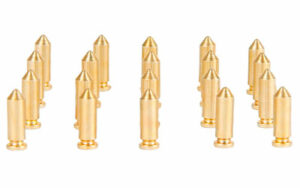 Gold chess pieces shaped like bullets