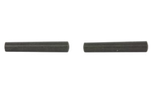 Two black cylindrical pins on white background