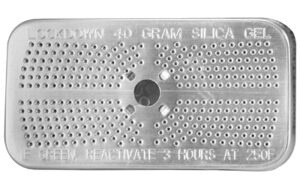 Rectangular silica gel desiccant block with holes