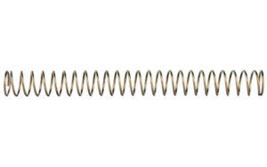 Metal coil spring, thin and tightly wound.