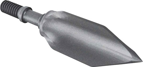 Metal arrow broadhead with screw attachment