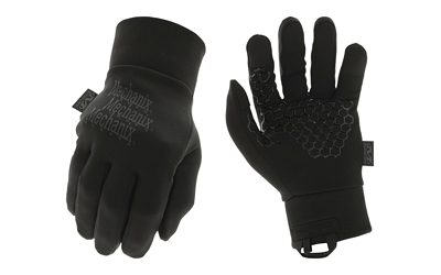 Black winter gloves with grip pattern