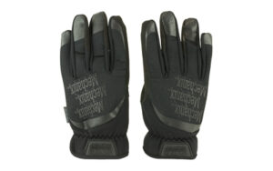 Black Mechanix gloves on white background