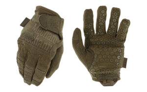 Tactical gloves with brown camouflage pattern