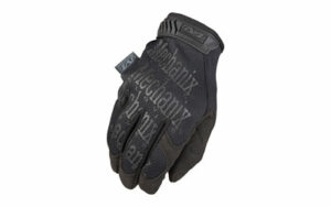 Black Mechanix glove with logo visible.