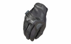 Black tactical glove with reinforced knuckles