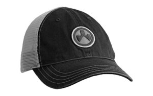 Black and gray trucker cap with logo