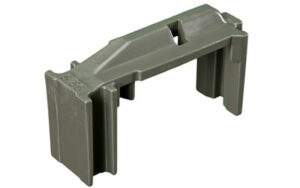 Gray plastic magazine follower for ammunition storage