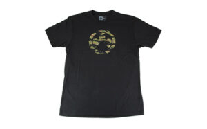 Black t-shirt with camo logo design