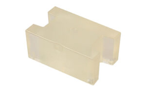 Transparent plastic block with rectangular shape
