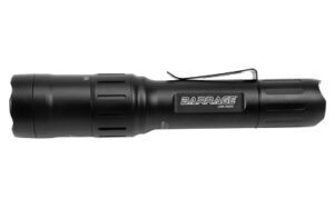 Black LED flashlight with clip attachment
