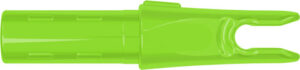 Green plastic arrow nock, side view