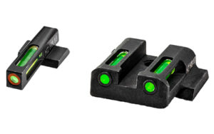 Tritium handgun night sights with green dots