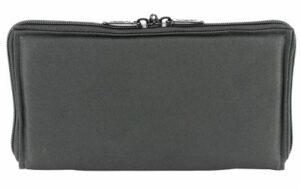 Black zippered wallet front view