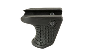 Tactical foregrip with textured design for rifles.
