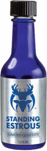 Blue bottle of Standing Estrous scent