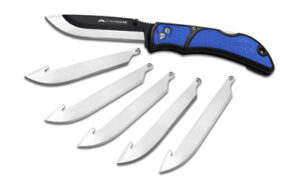 Folding knife with five interchangeable blades.