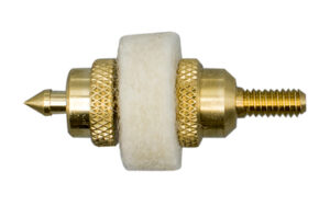 Brass valve with filter, isolated on white background.