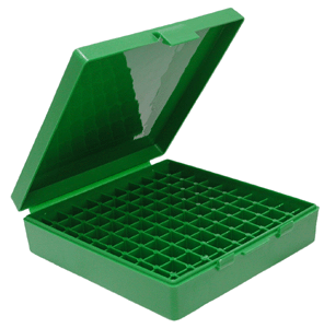 Green ammo box with open lid