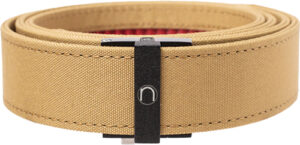 Tan canvas belt with black buckle