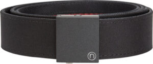 Black fabric belt with square buckle