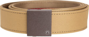 Beige woven belt with black buckle.