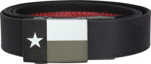 Black belt with Texas flag buckle design