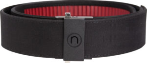 Black belt with red interior and clasp
